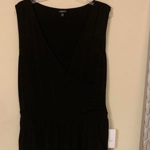 Black Cross Neck Jumpsuit with Pockets